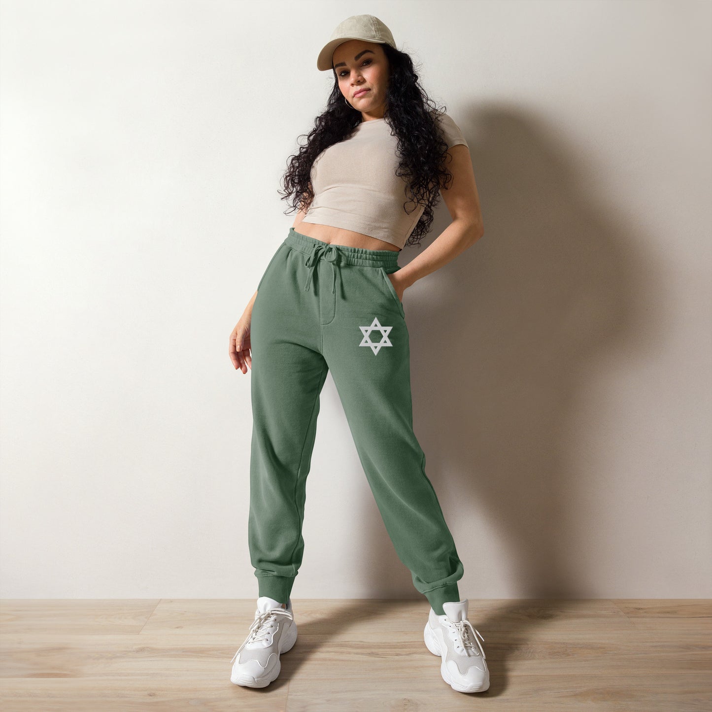 Magen David (Star of David) Embroidered Unisex pigment-dyed sweatpants